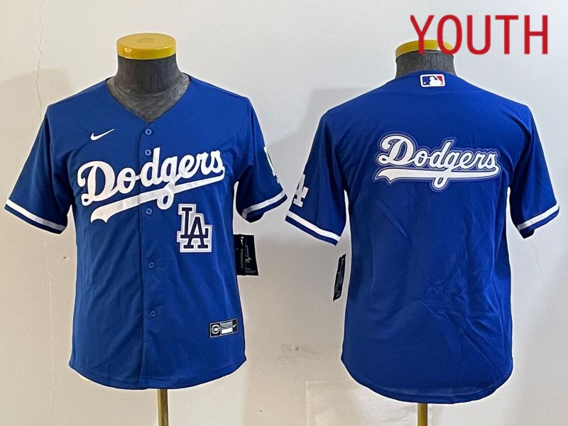 Youth Los Angeles Dodgers Blank Blue Game 2024 Nike MLB Jersey style 12185